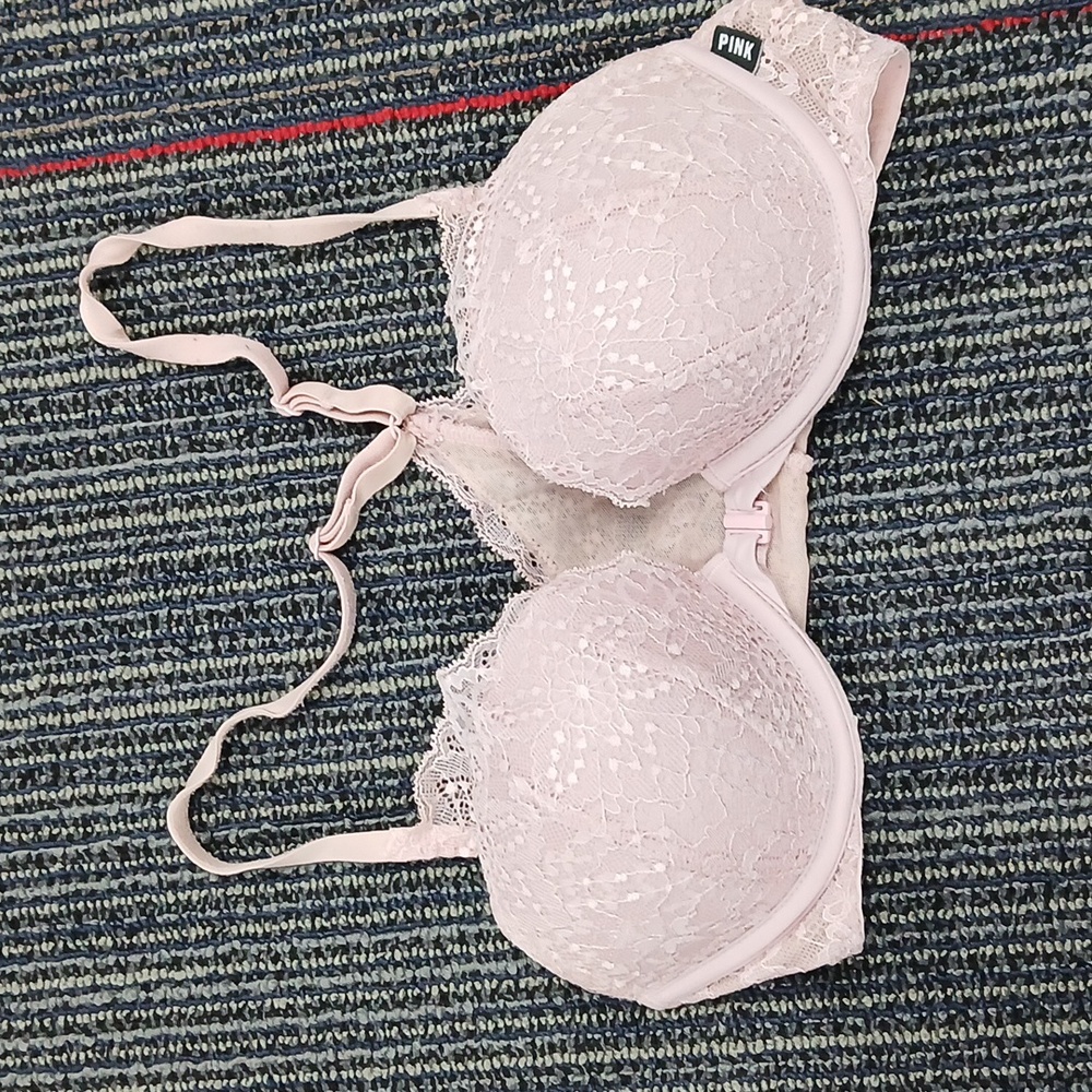 PINK Victoria Secret Front Close Lace Bralette 32C